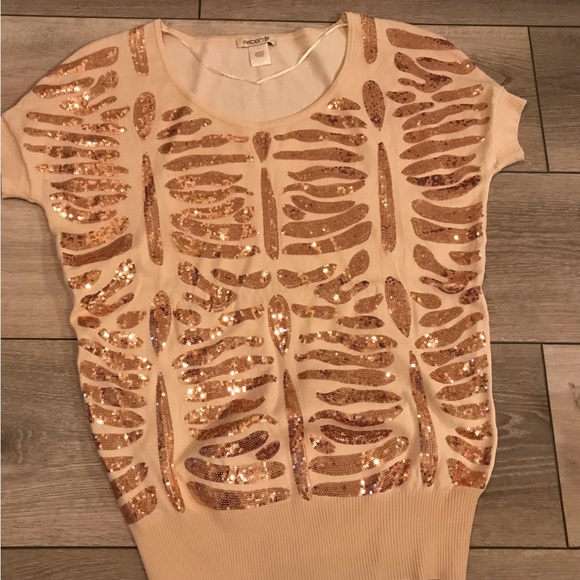 Arden B short sleeve sequin sweater Sz L. NWOT - Picture 6 of 7